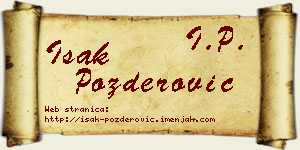 Isak Pozderović vizit kartica